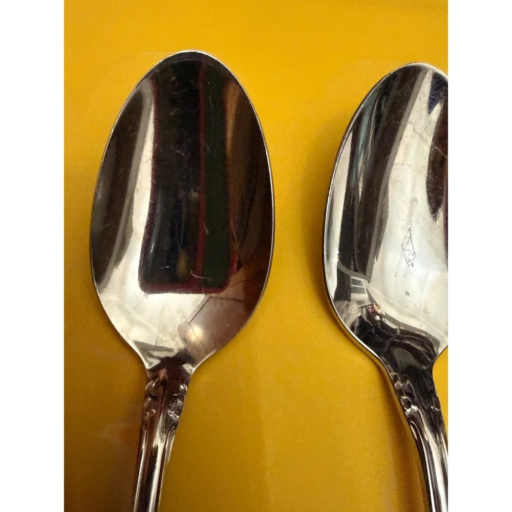8 Oneidacraft Chateau Deluxe Stainless Iced Tea Spoon Set Floral Scroll 7.5in